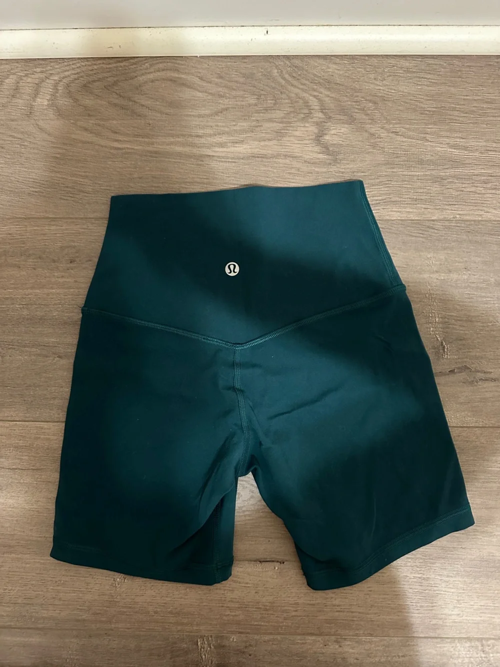 lululemon High-Rise Bike Shorts in Deep Teal, Size 2